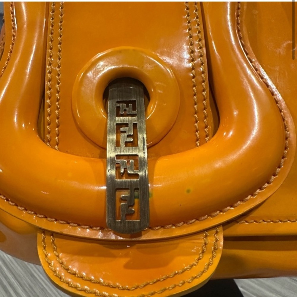 Fendi B. Bag Borsa Orange Women's Bag GUC Authentic - Picture 2 of 16
